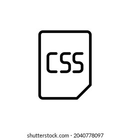 css source code file line icon vector design, editable stroke line icon