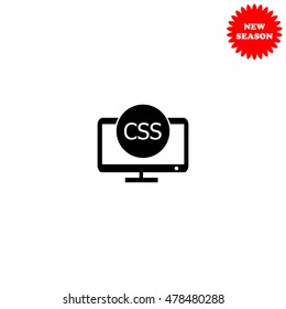 CSS vector icon isolated on white background.
