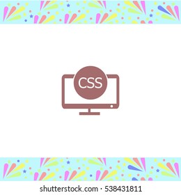 CSS vector icon on white background. Isolated illustration. Business picture.