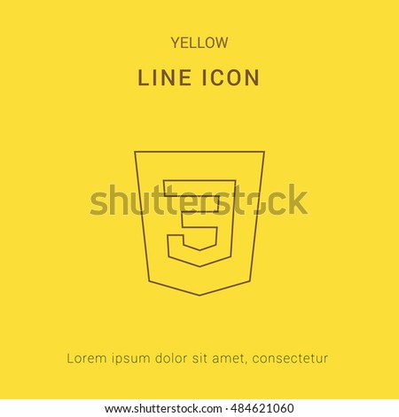 CSS3 Cute yellow thin line icon / logo Design