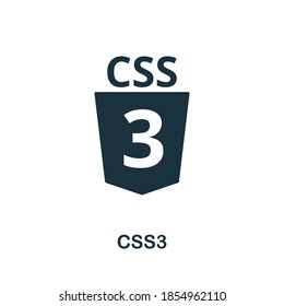 Css3 icon. Creative element sign from website development collection. Monochrome Css3 icon for templates, infographics and more.