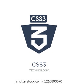 CSS3 icon. Trendy flat vector CSS3 icon on white background from Technology collection, vector illustration can be use for web and mobile, eps10