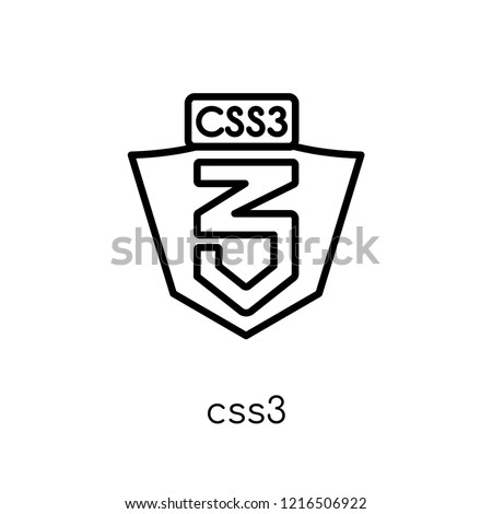 CSS3 icon. Trendy modern flat linear vector CSS3 icon on white background from thin line Technology collection, editable outline stroke vector illustration