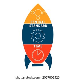 CCT - Acrónimo de Central Standard Time. fondo de concepto de negocio.  concepto de ilustración vectorial con palabras clave e iconos. ilustración con iconos para banner web, volante, aterrizaje