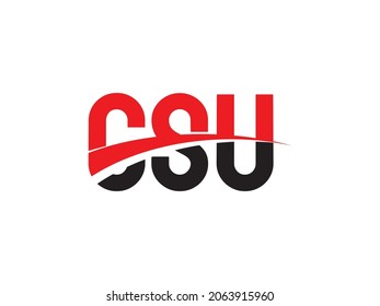 CSU Letter Initial Logo Design Vector Illustration