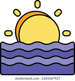 cSunsetolor outline icon design style