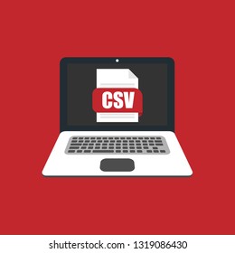 CSV button on laptop screen