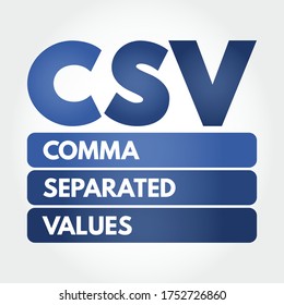 CSV - Comma Separated Values Acronym, Technology Concept Background