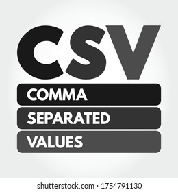 CSV - Comma Separated Values Acronym, Technology Concept Background