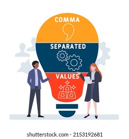 CSV - Comma Separated Values acronym. business concept background. vector illustration concept with keywords and icons. lettering illustration with icons for web banner, flyer, landing pag