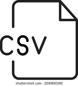 Csv Document Isolated Vector icon which can easily modify or edit

