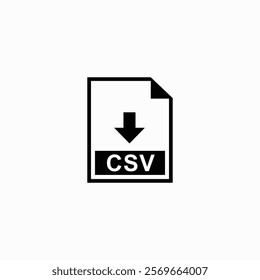 CSV file document icon. Download CSV button. Flat design. fully editable Vector Illustration