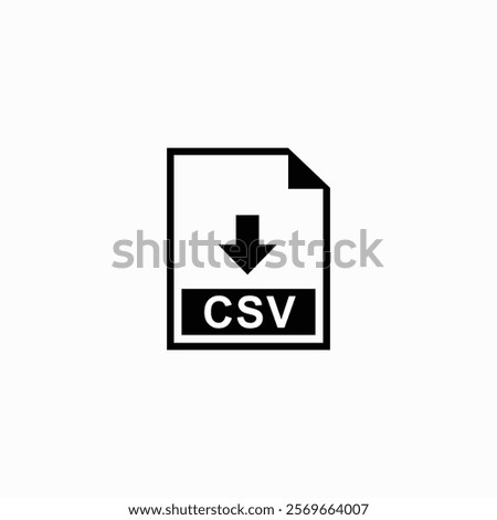 CSV file document icon. Download CSV button. Flat design. fully editable Vector Illustration