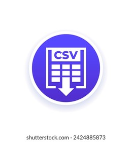 csv file download icon, vector design