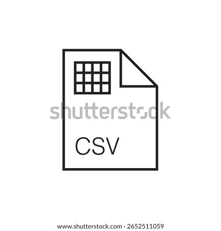 csv file extension icon outline editable stroke eps 