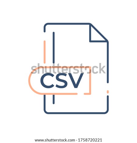 CSV File Format Icon. CSV extension line icon.