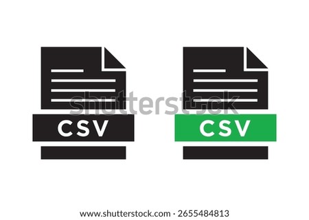 CSV file format icon illustrated in a simple and clean flat design style.