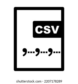 CSV File Icon. Data Import And Export File. Vector.