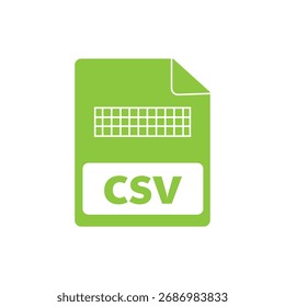 Ícone de arquivo CSV. Ícone da folha de dados. Vetor.