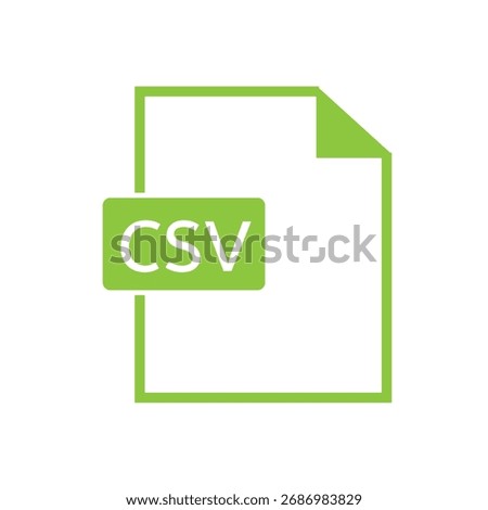 CSV file icon. Datasheet icon. Vector.