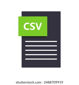 Csv file icon illustrated on background