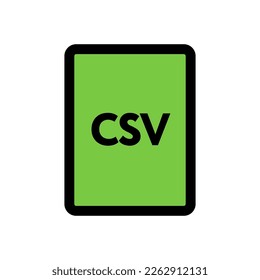 CSV file icon line isolated on white background. Black flat thin icon on modern outline style. Linear symbol and editable stroke. Simple and pixel perfect stroke vector illustration.