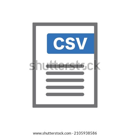 CSV file icon. CSV used for export and import. vector.