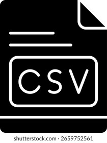 Design de ícone de vetor de glifo CSV