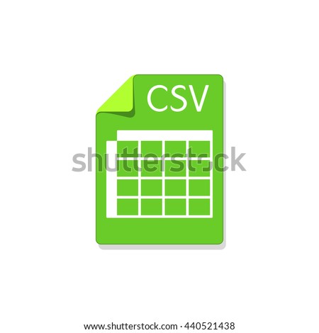 CSV icon, CSV file icon, data document flat design icon, graphical user interface element for applications, websites & data services. Vector illustration isolated on white background.