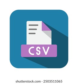 Csv minimalist text file flat icons. symbol document file extension. Can be used for websites, software, UI and mobile apps.