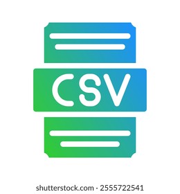 Csv spreadsheet icon with modern color gradient fill. Suitable for website, UI and mobile app.