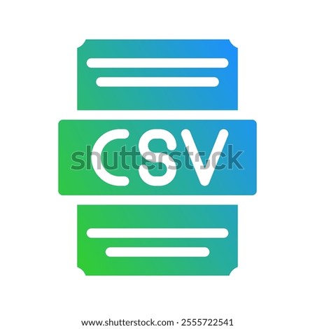 Csv spreadsheet icon with modern color gradient fill. Suitable for website, UI and mobile app.