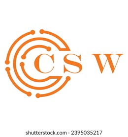 CSW-Briefdesign. CSW-Buchstaben Technologie Logo-Design auf weißem Hintergrund. CSW Monogram Logo-Design für Unternehmer und Unternehmen