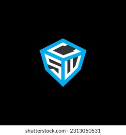 Diseño creativo del logotipo de la carta CSW con gráfico vectorial, logotipo simple y moderno de CSW. Diseño de alfabetos lujosos de CSW  