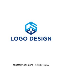 csw logo design , initial logo , vector , polygon logo , geometric logo