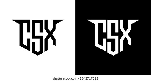 Diseño de logotipo de letra CSX con fondo blanco en ilustrador, estilo de superposición de fuente de alfabeto moderno de logotipo de Vector, diseños de caligrafía para logotipo, póster, invitación, etc.