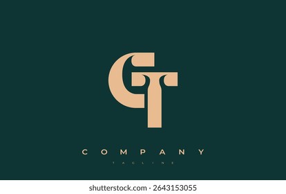 CT Abstract Geometric Logo Design. Modern and elegant logo design with simplistic typography elements, showcasing branding excellence.
