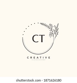 CT Beauty vector initial logo art, handwriting logo of initial signature, wedding, fashion, jewerly, boutique, floral and botanical with creative template for any company or business.