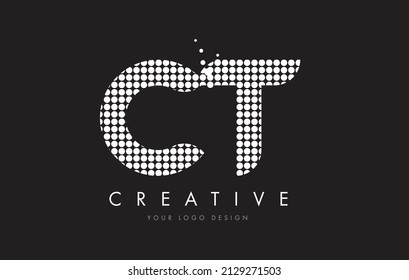 CT C T Dots Letter Logo Design White Magenta Bubble Circles and Swoosh