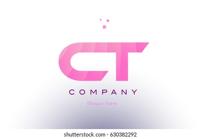 ct c t letter alphabet text pink purple dots creative company logo vector icon design template
