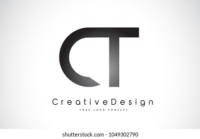 CT C T Letter Logo Design in Black Colors. Creative Modern Letters Vector Icon Logo Illustration.