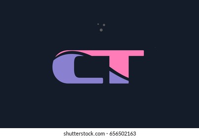 ct c t pink blue alphabet letter logo purple font creative text dots company vector icon design template