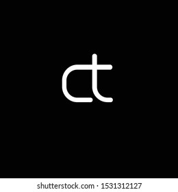 CT or DT initials letter icon logo creative vector