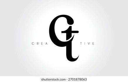 CT  Elegant Serif Monogram Logo – Luxury Lowercase Typographic Lettermark for Modern Branding