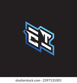 CT initial gaming team, youtube, twitch and clipart stock illustration logo