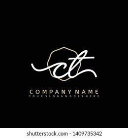 CT Initial handwriting logo concept