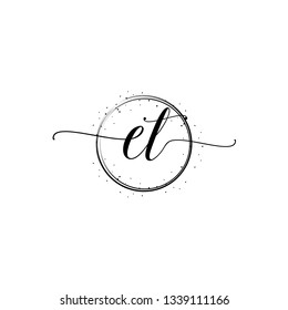 CT  Initial Handwriting logo template vector