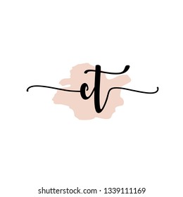 CT  Initial Handwriting logo template vector