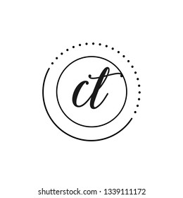 CT  Initial Handwriting logo template vector