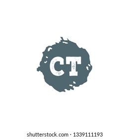 CT  Initial Handwriting logo template vector
